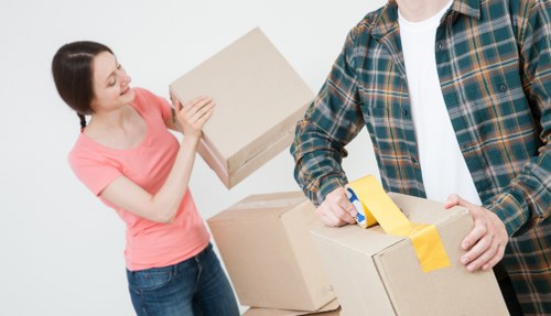 Household packing supplies and cartons for a local move