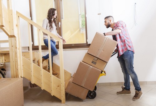 Packed household items prepared for same day removals in Acton
