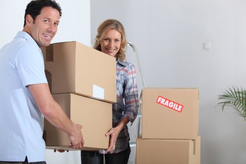 Trained removal staff handling items with care