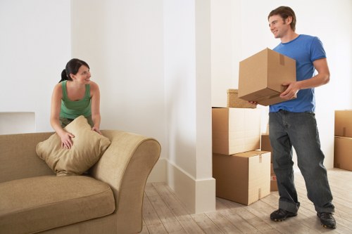 Organised packing materials for a flat move in Acton